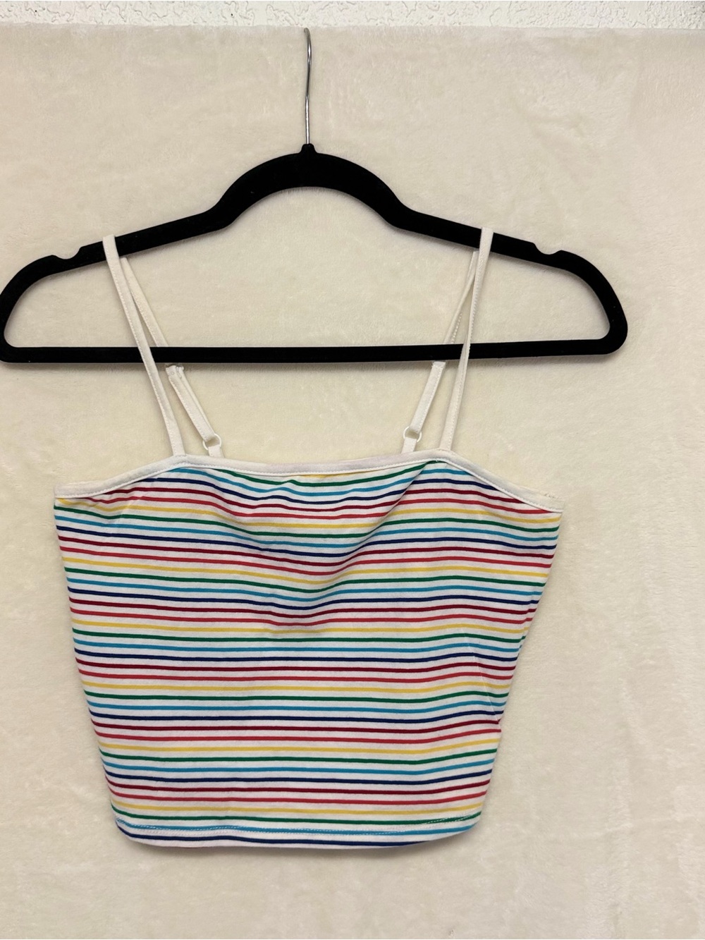 Bozzolo White Multicolor Striped Crop Cami